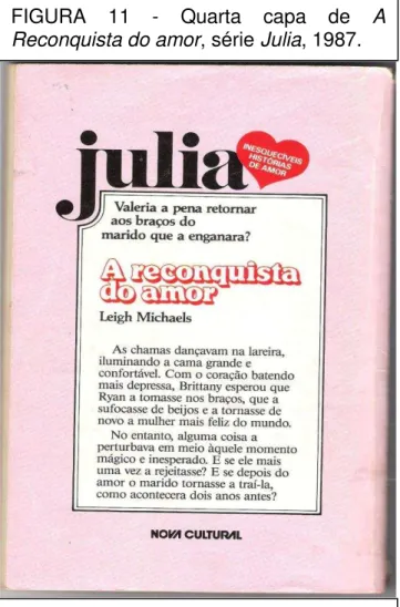 FIGURA  11  -  Quarta  capa  de  A  Reconquista do amor, série Julia, 1987. 