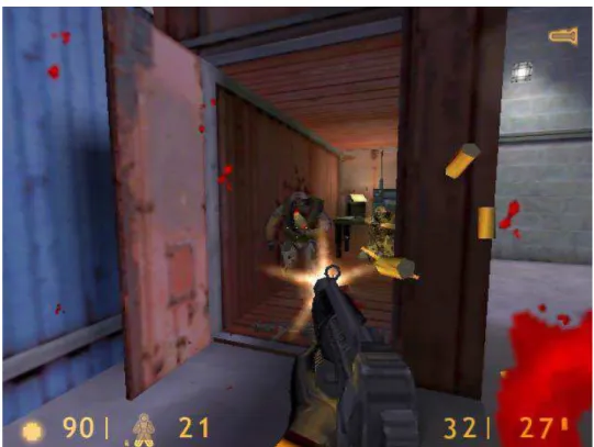 Figura 4: Cena de Half Life Source com HUD 