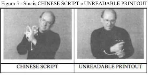 Figura 5 - Sinais CHINESE SCRIPT e UNREADABLE PRINTOUT 
