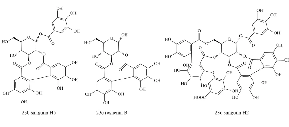 Figure 3. Tannins presenting  α -amylase inhibition activity (Continued…..)   