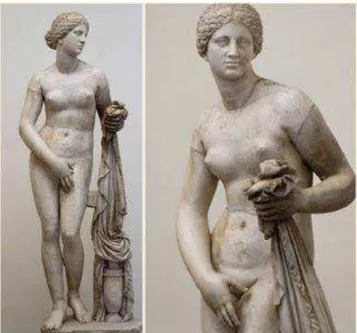 Figura 3 - Afrodite de Cnido. Cópia romana feita em  mármore  da  estátua  de  Praxíteles  do  século  de370  a.C