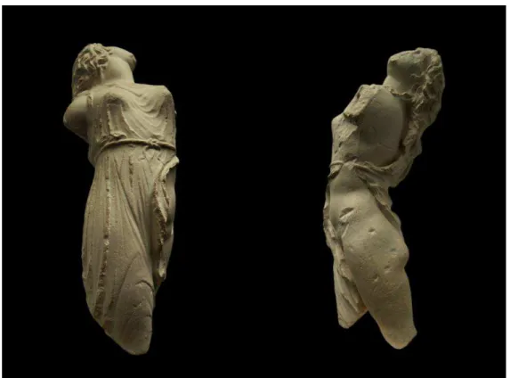 Figura 4 e 5 –Ménade dançante. Cópia feita em mármore da escultura de Escopas,   datada de 340 a.C.