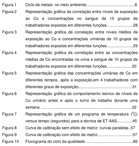 Figura 1    Ciclo de metais  no meio ambiente............................................8    Figura 2    Representação gráfica da correlação entre níveis de exposição 