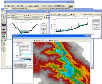 Figura  3.1  Exemplo  da  interface  gráfica  disponibilizada  por  uma  versão  recente  do  software  HEC-RAS  (HEC-RAS 4.1) (US Army Corps of Engineers, 2014)