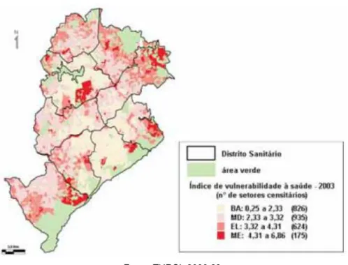 Figura 17: Mapa do IVS por setor censitário em Belo Horizonte 