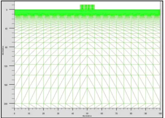 Figura 2.12. Exemplo de malha com 3.690 nós na rede, visualizada por meio do TONYPLOT