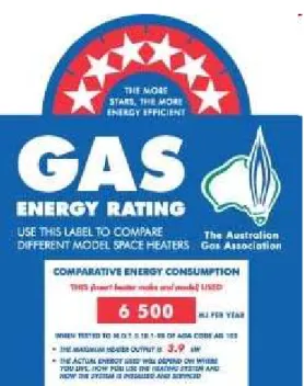 Figura 10  Selo energético australiano para equipamento consumidor de gás. 
