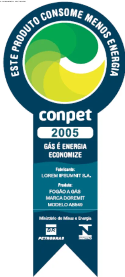 Figura 14  Modelo do Selo CONPET para fogões de alta eficiência energética. 