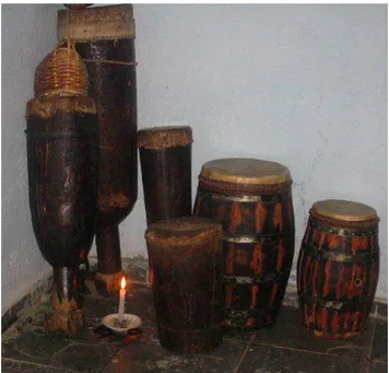 FIGURA 12- Tambores sagrados do Candombe  Fonte: Dado da pesquisa. 