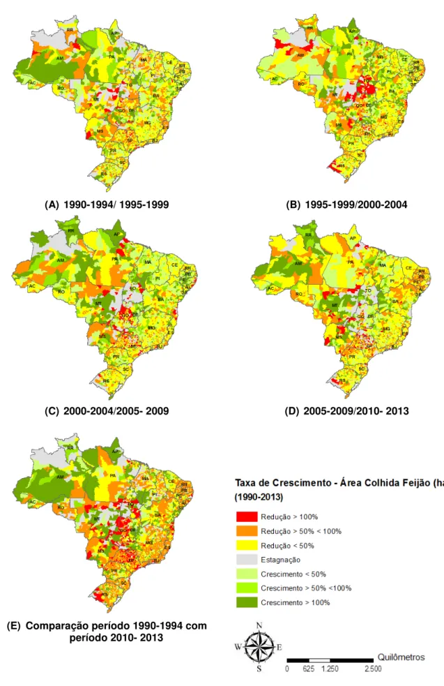 Figura  3.  Taxa  do  Crescimento  da  Área  Colhida  de  Feijão  no  Brasil  (1990-2013)