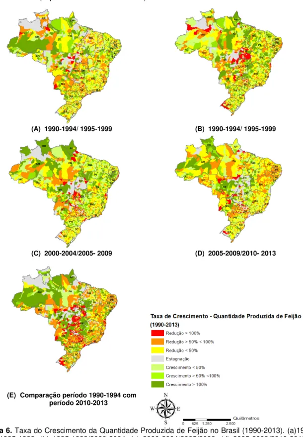 Figura 6. Taxa do Crescimento da Quantidade Produzida de Feijão no Brasil (1990-2013)