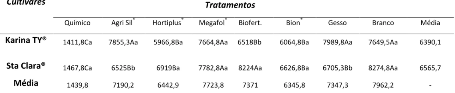 Tabela 1.3  –  Área abaixo da curva de progresso da doença (AACPD) para oito tratamentos em duas cultivares de  tomate mesa cultivadas no verão sob adubação convencional