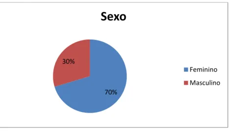 Gráfico nº 1 - Sexo  Fonte: A autora (2011).  70% 30%  Sexo  Feminino  Masculino 