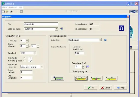Figura 3.4 - Definição da sequência de medições no software Electre II 