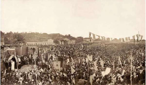 Fig.  1.4.1  –  Antonio  Luiz  Ferreira.  Missa  campal  celebrada  em  ação  de  graças  pela  Abolição  da  escravatura  no  Brasil
