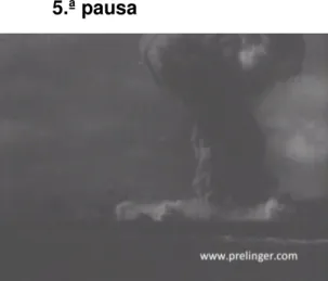 Figura 6 – Cena com imagens de  explosão de uma bomba atômica  (00:04:10). 