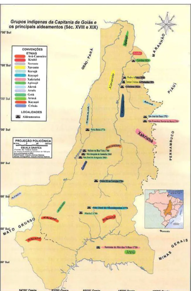 Figura 1: Aldeamentos indígenas em Goiás (SILVA, 2006, p. 110) 
