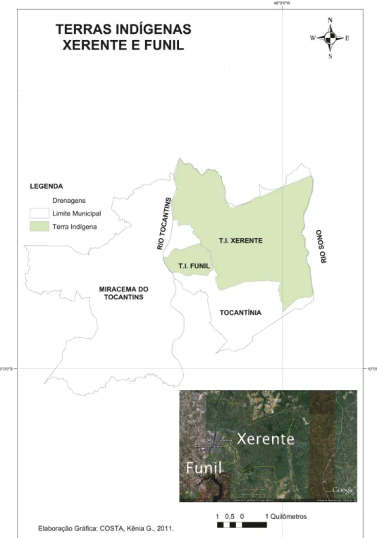 Figura 2: Terras Indígenas Xerente e Funil (COTRIM, 2012) 