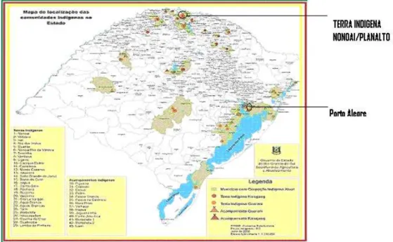 Figura 1. Localização da comunidade indígena Kaingang no Rio Grande do Sul 