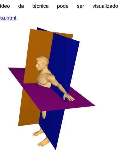 Figura  8  -  Planos  oblíquos  na  reconstrução  tridimensional  multiplanar  necessários para localização da AKA