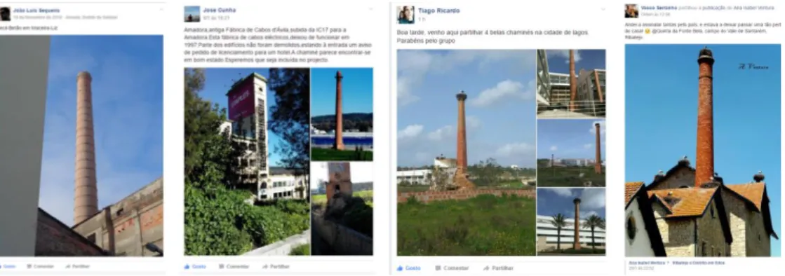 Figure 6: Photos of chimneys published on Facebook group 