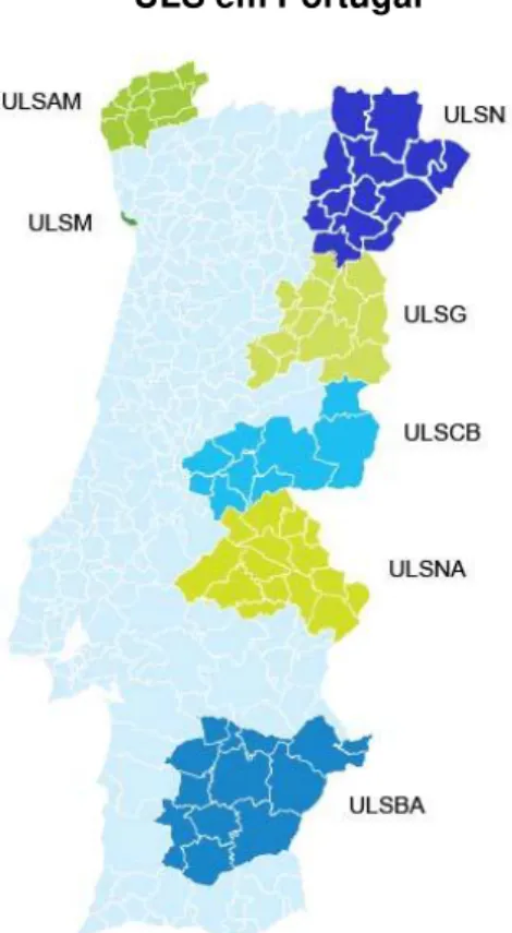 Figura 9: Localização das ULS em  Portugal  