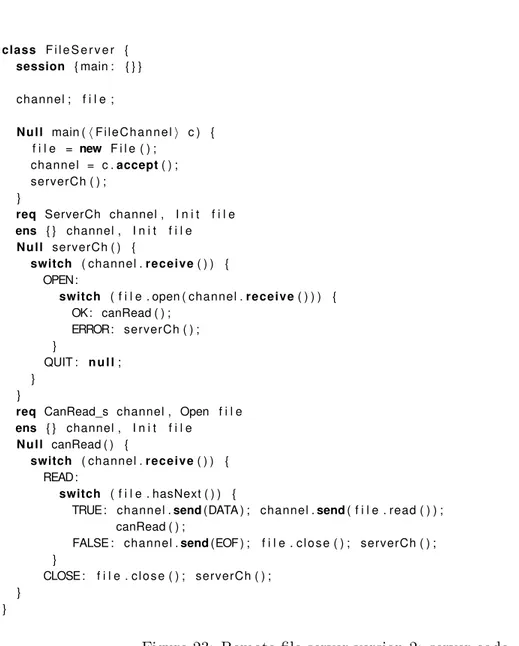 Figure 23: Remote file server version 2: server code