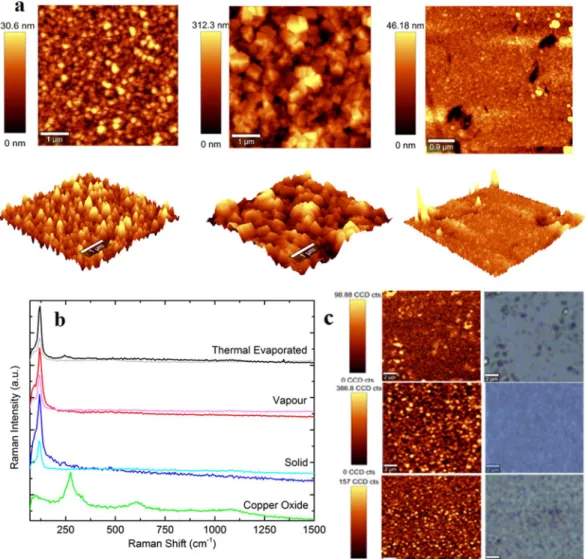 Figure 3.  A comparison between methods: (a) AFM images: Top – 2D top view, Bottom – 3D side view