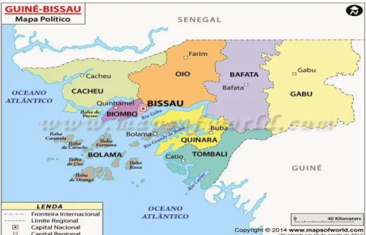 Figura 1 - Mapa da Guiné-Bissau (2014).  