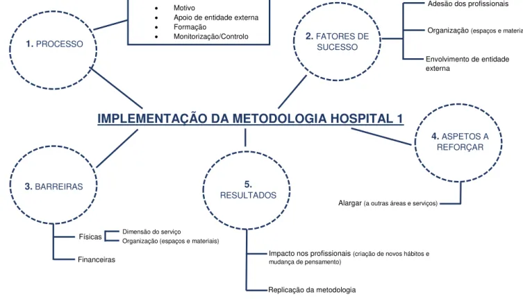 Figura 5- Árvore de temas emergentes das entrevistas realizadas ao Hospital 1 