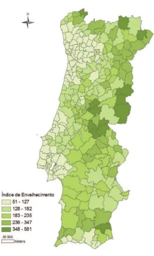 Figura 1 - Índice de Envelhecimento por Concelho – 2007 