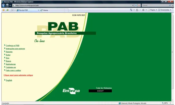 Figura 2. Reprodução da página da revista PAB na internet. 