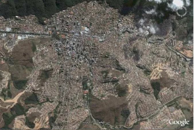 Figura 4 -  Vista aérea de Poços de Caldas/MG (altitude 4,55 km). 