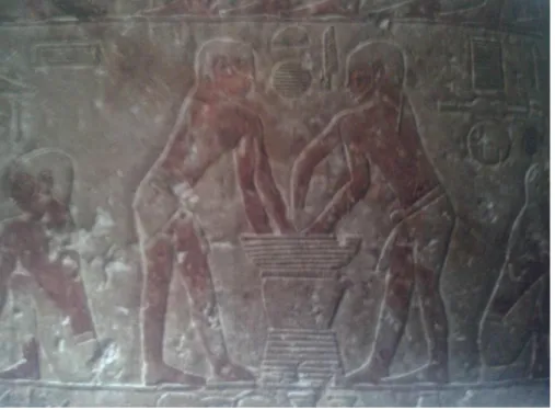 Figura 4 - Egípcios macerando grãos de cevada para produção de cerveja 