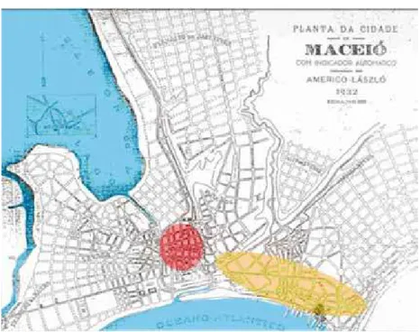Figura 06: Planta da cidade de Maceió elaborada por Américo Laszló, 1932.