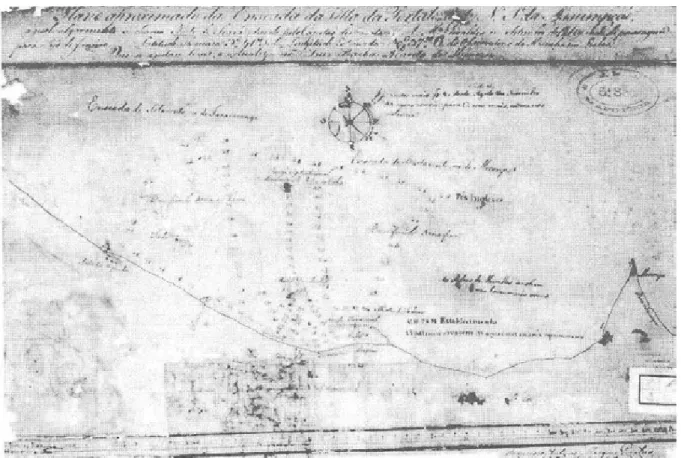 Figura 14: Plano aproximado da enseada da Vila de N.S. da Assumpção. Mapa base: Plano aproximado da Enseada da Villa de N
