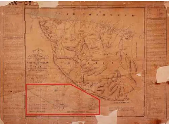 Figura 18: Carta Topográfica da Capitania do Ceará, 1812. Mapa base: Carta Topográfica/ da Capitania do Ceara/ que a/ 