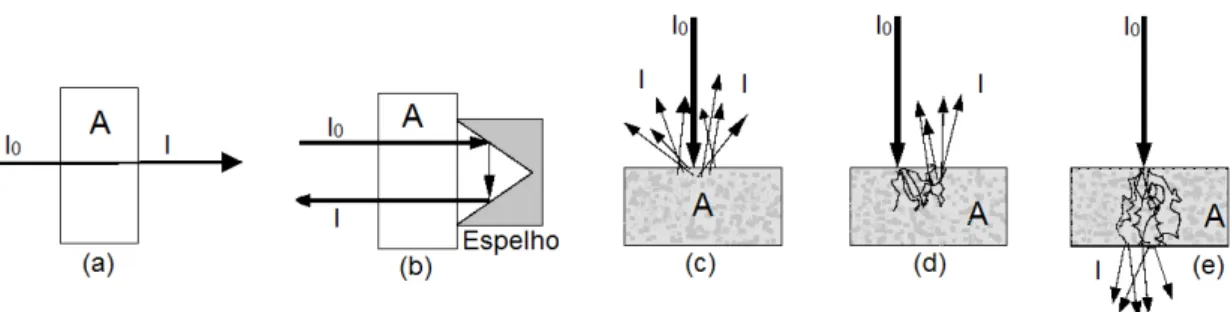 Figura 5. Medidas no infravermelho próximo por (a) transmitância; (b) transflectância; 