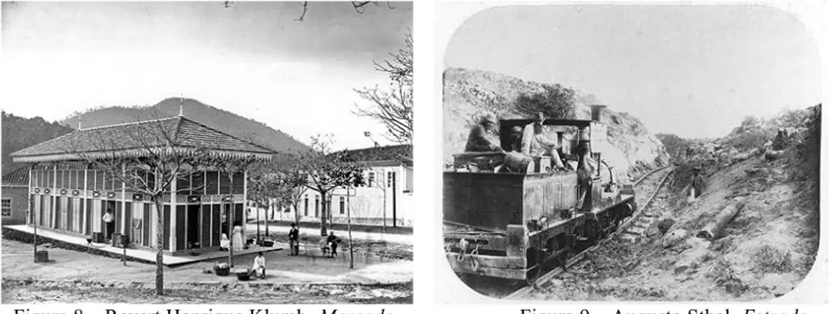 Figura 8 – Revert Henrique Klumb. Mercado  da antiga Praça das Diligências. Petrópolis,  Província do Rio de Janeiro, c.1866