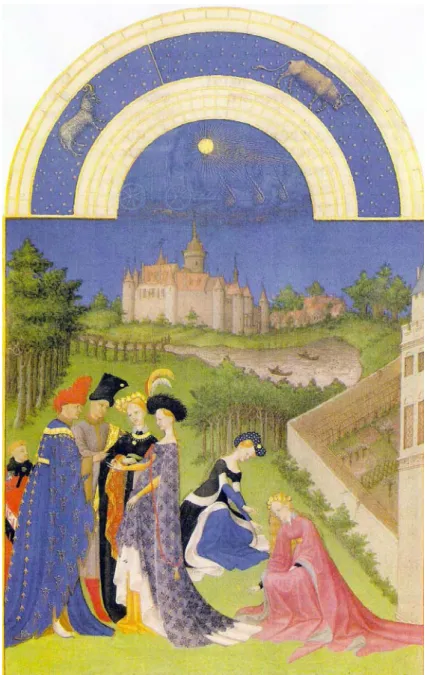 Fig. 14: As Ricas Horas do Duque de Berry, c. de 1410. Paul e Jean de Limbourg. Chantilly, Musée Condé