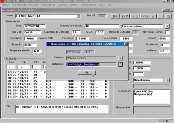 Figura 1 – Imagem do software mostrando janela de alerta por episódio de HID 