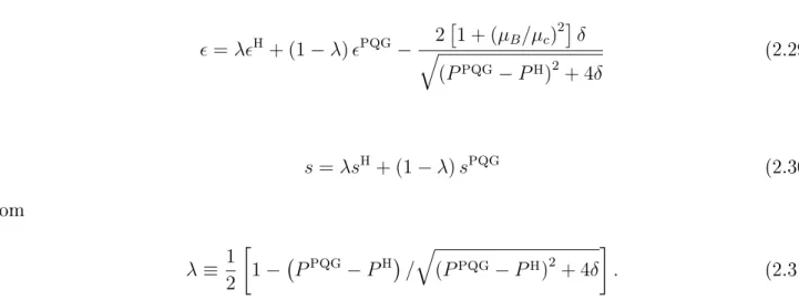 Figura 2.4: 
urvas de ǫ (T ) , s (T ) e p (T ) obtidas por meio da equação de estado 
om ponto 
ríti
o
