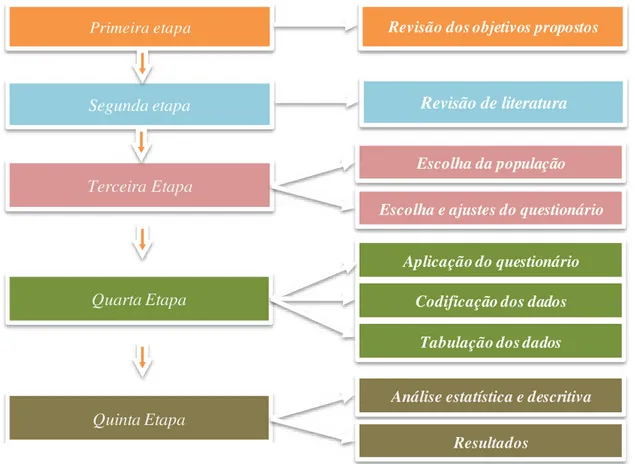 Figura 2: Desenho da pesquisa em etapas  Fonte: Autora (2010) 