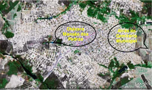 Figura 4 - Localização dos locais de observação de disposição irregular no município de Gurupi 
