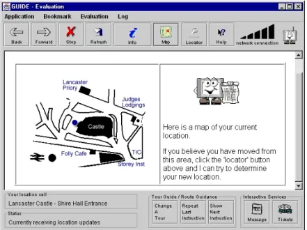 Figura 3. 4 - GUIDE exibindo um mapa onde o usuário se encontra [Cheverst et al., 2000] 