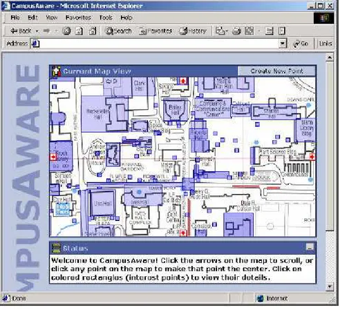 Figura 3. 8 - Mapa do Campus acessível via Web [Burrell et al., 2002] 