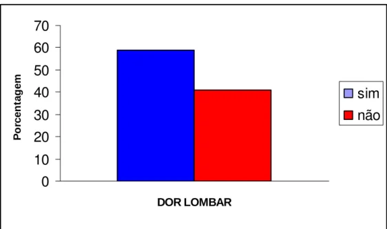 Figura 4- Distribuição das porcentagens da dor lombar 