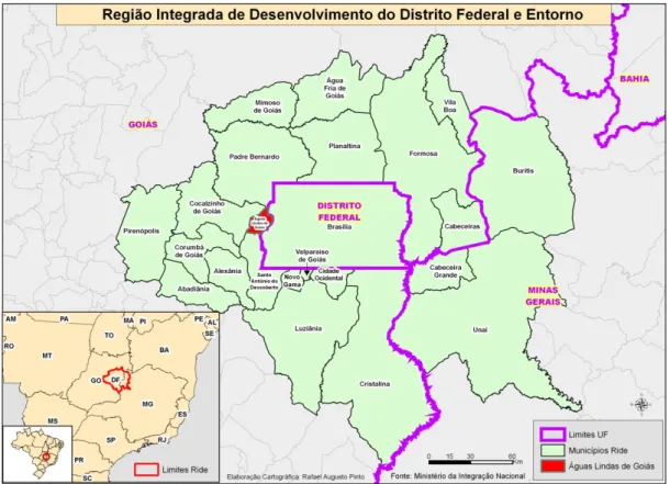 FIGURA 1 – REGIÃO INTEGRADA DE DESENVOLVIMENTO DO DISTRITO  FEDERAL E ENTORNO 