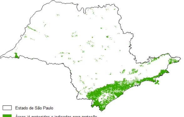 Figura 18. Unidades de Conservação de Proteção Integral (UPIs) já estabelecidas e a serem estabelecidas no Estado  de São Paulo