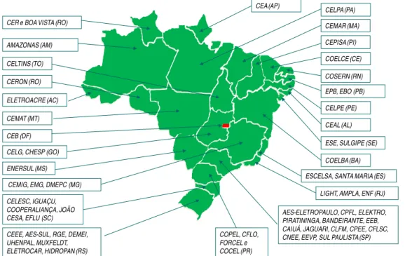 Figura 1.2 - Empresas atuam no mercado de distribuição de energia elétrica no Brasil. 